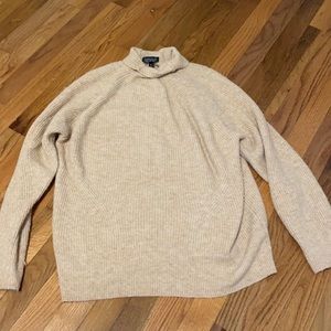 tan oversized turtleneck